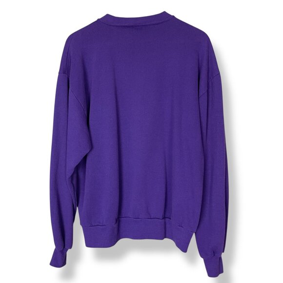 Vintage 90s Sweatshirt‎ Seashells Glitter Gold Ocean Women Size Large Purple Top - Picture 2 of 12